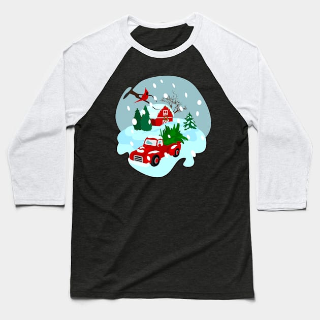 Christmas farm design Baseball T-Shirt by huyammina